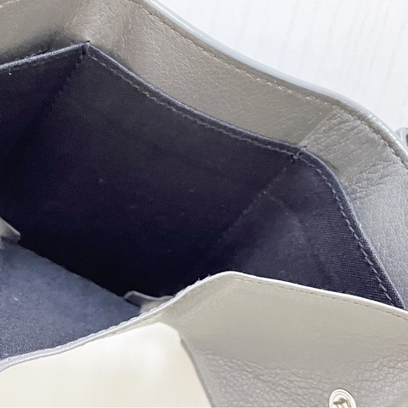 Balenciaga gray leather silver logo mini trifold wallet - Picture 8 of 9